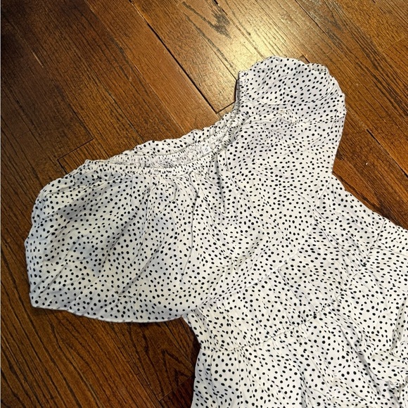Amazon Tiered Off-Shoulder Polka Dot Dress - Picture 6 of 7